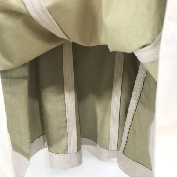 SOLD Ann Taylor White Faux Leather A Line Panel Stitch Midi Skirt NEW - Picture 9 of 15